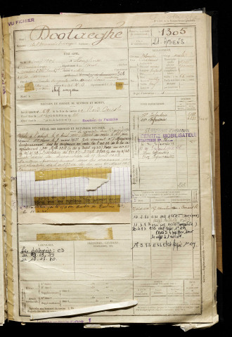 Doolaeghe, Abel Maurice François, né le 03 mai 1901 à Houplines (Nord), classe 1921, matricule n° 1305, Bureau de recrutement d'Amiens