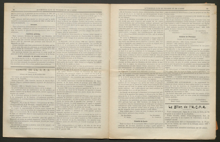 Automobile-club de Picardie et de l'Aisne. Revue mensuelle, 4e année, janvier 1908