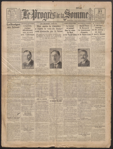 Le Progrès de la Somme, numéro 18841, 31 mars 1931
