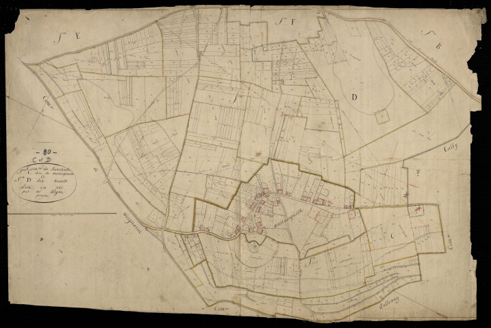 Plan du cadastre napoléonien - Bourseville : Martaigneville ; Duvalle, C et D