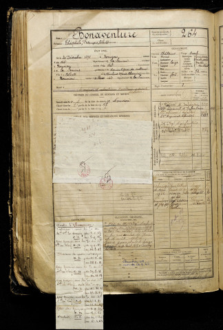 Bonaventure, Théophile François Céleste, né le 20 décembre 1898 à Nouvion (Somme), classe 1918, matricule n° 264, Bureau de recrutement d'Abbeville