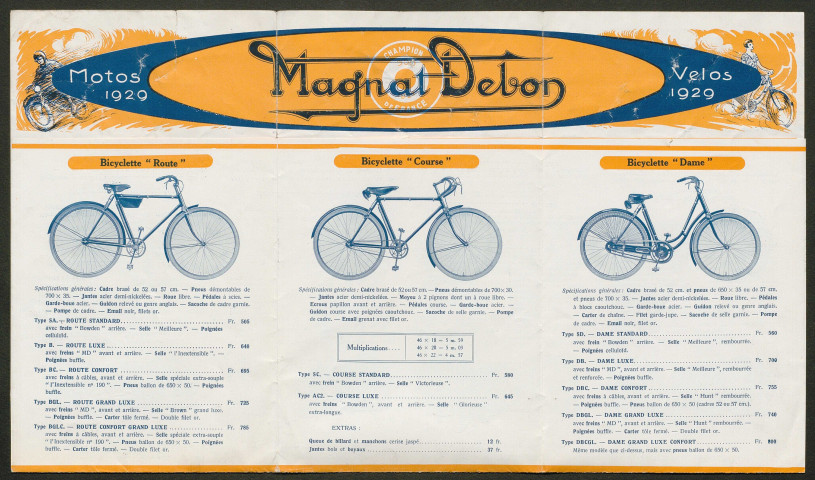 Publicités pour vélos et motos : Magnat-Debon