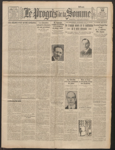 Le Progrès de la Somme, numéro 18404, 18 janvier 1930