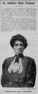 Election de 1910. Portrait de la candidate Marie Denizard, paru dans le Journal d'Amiens