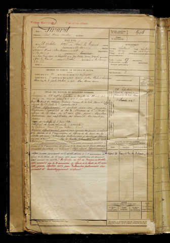 Girard, Paul Henri André, né le 28 octobre 1898 à Sorel (Somme), classe 1918, matricule n° 508, Bureau de recrutement de Péronne