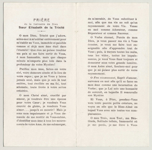 La servante de Dieu. Soeur Elisabeth de la Trinité (1880-1906), religieuse carmélite