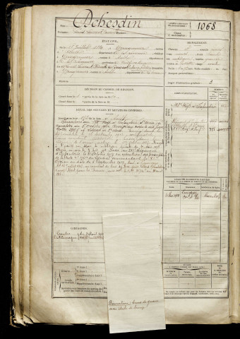 Dehesdin, Louis Laurent Camille, né le 18 juillet 1889 à Yzengremer (Somme), classe 1909, matricule n° 1068, Bureau de recrutement d'Abbeville