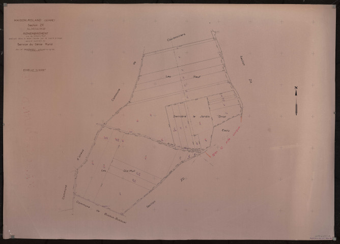 Plan du cadastre rénové - Maison-Roland : section ZE