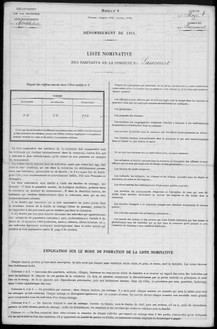 Recensement de la population : Laucourt