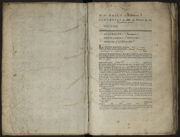 Contrôle des actes du bureau d'Abbeville pour la période du 15 juin 1771 au 7 avril 1772
