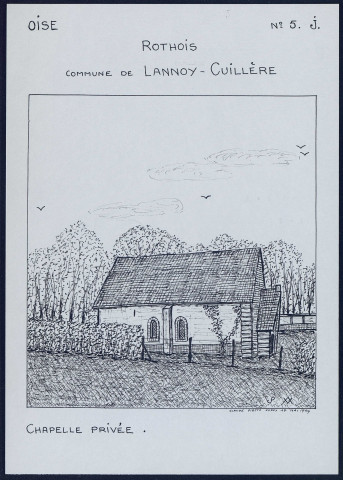 Rothois (commune de Lannoy-Cuillère, Oise) : chapelle privée - (Reproduction interdite sans autorisation - © Claude Piette)