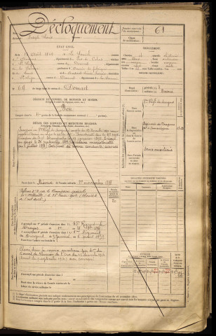 Décloquement, Joseph Louis, né le 15 août 1869 à Souich (Le) (Pas-de-Calais), classe 1889, matricule n° 61, Bureau de recrutement d'Abbeville