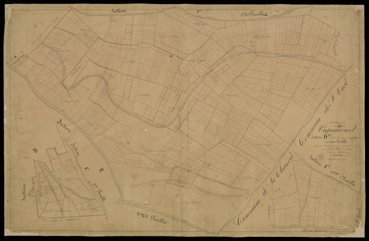 Plan du cadastre napoléonien - Vignacourt : Crocriamont ; Vallée Berneux (La), D