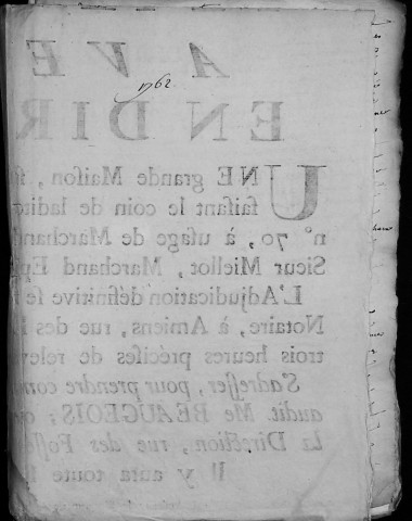 Etude de Me François Henin à Amiens (étude n°3). Minutes de l'année 1762