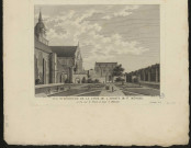 Vue de l'intérieure de la cour de l'Abbaye de Saint-Médard où l'on voit la prison de Louis de Débonnaire