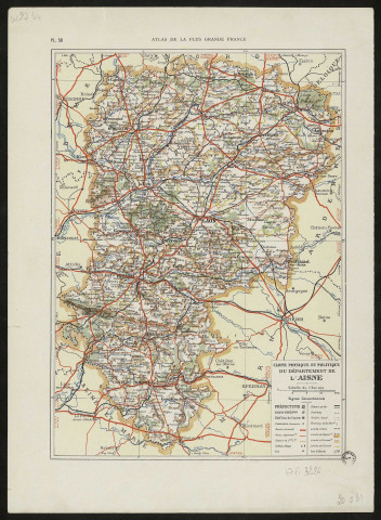 Atlas de la plus grande France : carte physique et politique du département de l'Aisne
