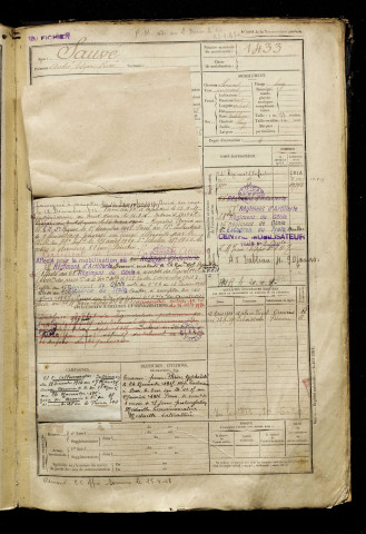 Sauvé, André Edgar René, né le 26 avril 1895 à Allonville (Somme), classe 1915, matricule n° 1433, Bureau de recrutement d'Amiens