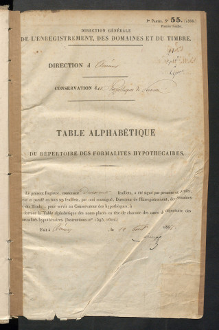 Table du répertoire des formalités, de Gelée à Graux, registre n° 21 (Péronne)