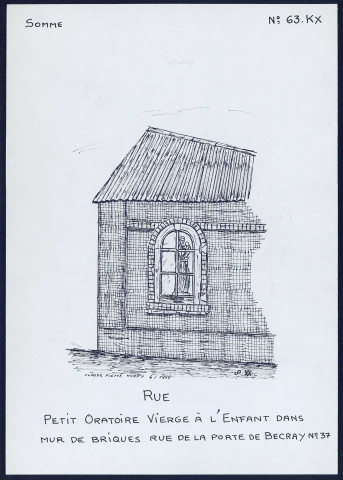 Rue : petit oratoire vierge à l'enfant - (Reproduction interdite sans autorisation - © Claude Piette)