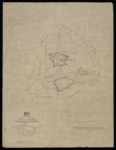 Plan du cadastre napoléonien - Sourdon : tableau d'assemblage