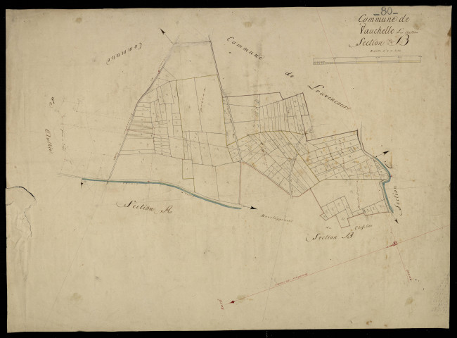 Plan du cadastre napoléonien - Vauchelles-Les-Authie (Vauchelle les Authies) : B