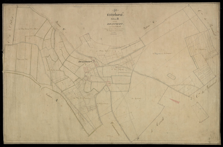 Plan du cadastre napoléonien - Estreboeuf : Drancourt, B