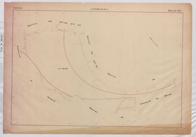 Plan du cadastre rénové - Longueau : section AM