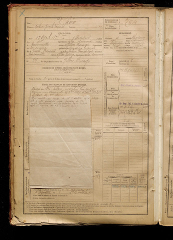 Théo, Arthur Joseph Léopold, né le 17 avril 1875 à Amiens (Somme), classe 1895, matricule n° 764, Bureau de recrutement d'Amiens