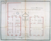Abbeville. Hotel de ville. Plans, coupe et profil pour la reconstruction du Bourdois ou petit échevinage situé sur la place saint Georges