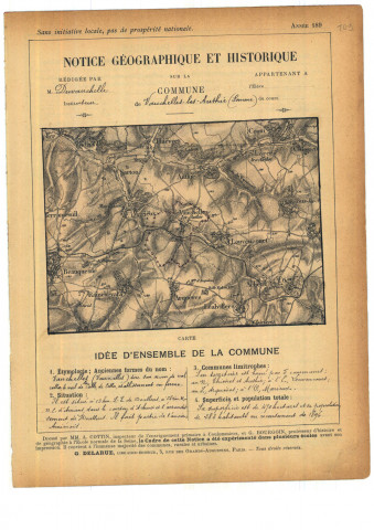 Vauchelles Les Authie : notice historique et géographique sur la commune