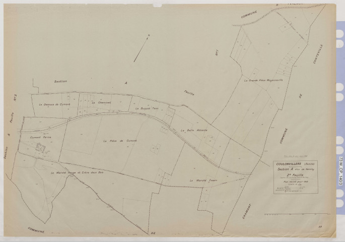 Plan du cadastre rénové - Coulonvillers : section A2