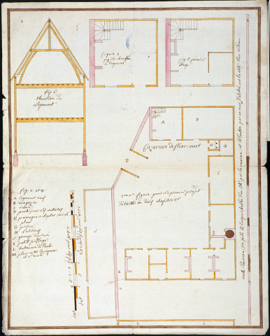 Plan de la caserne de la maréchaussée et du prieuré de Flixecourt (3e projet)