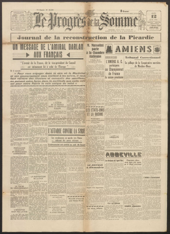 Le Progrès de la Somme, numéro 22380, 12 juin 1941