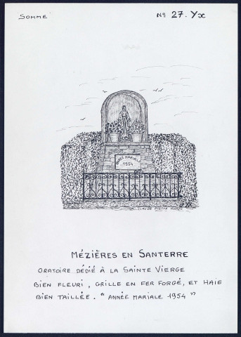 Mézières-en-Santerre : oratoire dédié à la Sainte-Vierge - (Reproduction interdite sans autorisation - © Claude Piette)