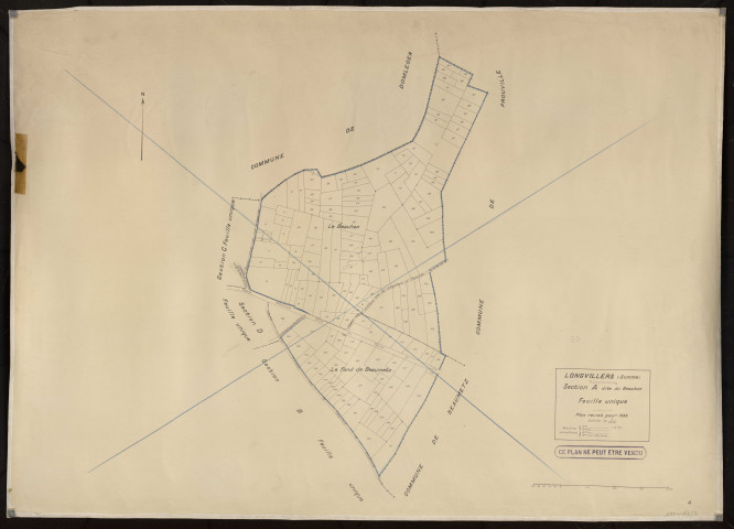 Plan du cadastre rénové - Longvillers : section A