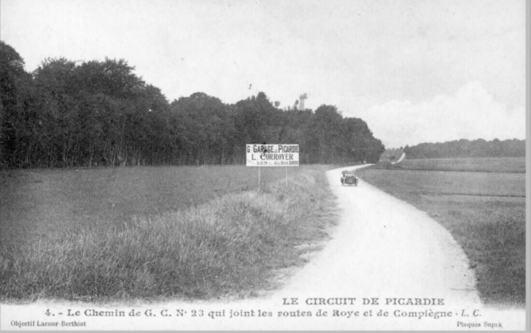 Le chemin de G. C. N° 23 qui joint les routes de Roye et de Compiègne