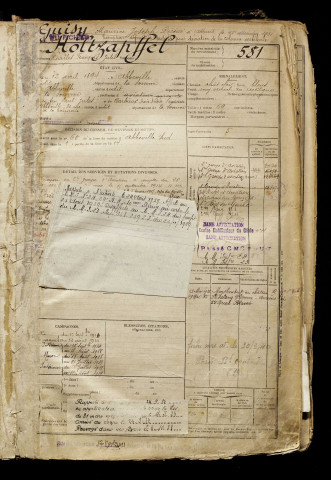 Guisy, Maurice Joseph, classe 1914, matricule n° 580, Bureau de recrutement d'Abbeville