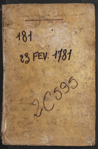 Contrôle des actes du bureau d’Amiens pour la période du 23 février 1781 au 29 août 1781