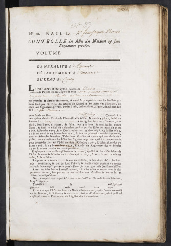 Contrôle des actes du bureau de Conty pour la période du 15 juillet 1768 au 24 juin 1770