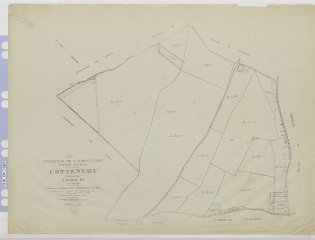Plan du cadastre rénové - Cottenchy : section R1