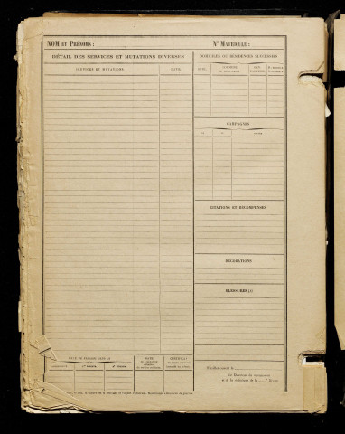 Inconnu, classe 1918, matricule n° 498, Bureau de recrutement de Péronne