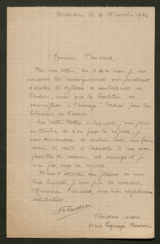 Témoignage de Flandrai, André et correspondance avec Jacques Péricard