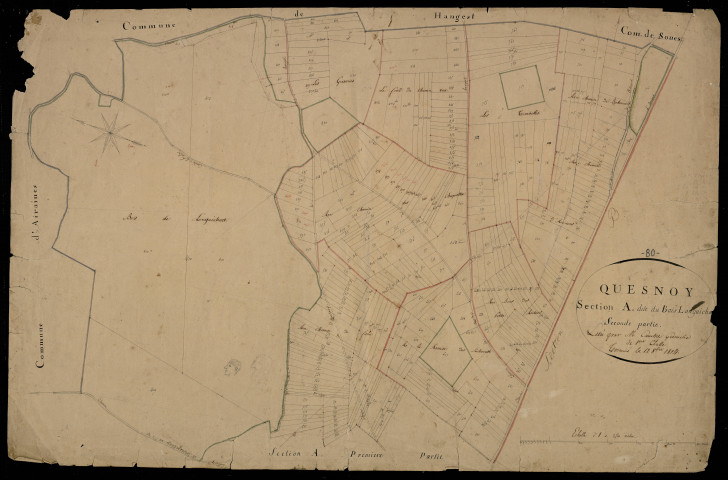 Plan du cadastre napoléonien - Quesnoy-sur-Airaines (Quesnoy) : Bois Longichart (Le), A2
