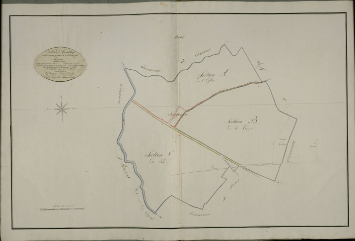 Plan du cadastre napoléonien - Longueau : tableau d'assemblage