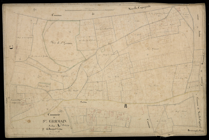 Plan du cadastre napoléonien - Saint-Germain-sur-Bresle (Saint-Germain) : Bosquet Creton (Le), A et partie développée de A