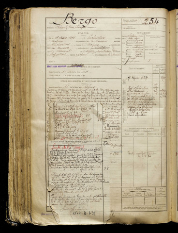 Bergo, Clément Jean François, né le 16 mars 1890 à Puchevillers (Somme), classe 1910, matricule n° 254, Bureau de recrutement d'Abbeville