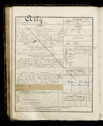 Arty, Amour, né le 05 novembre 1898 à Miraumont (Somme), classe 1918, matricule n° 644, Bureau de recrutement d'Amiens