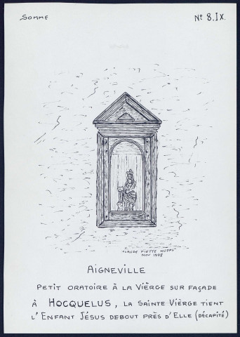Aigneville : petit oratoire dédié à la vierge - (Reproduction interdite sans autorisation - © Claude Piette)