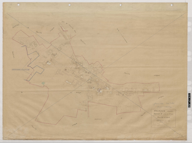 Plan du cadastre rénové - Bourdon : section D