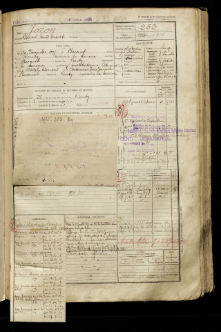 Joron, Marcel Louis Eusart, né le 10 novembre 1895 à Bacouel-sur-Selle (Somme), classe 1915, matricule n° 253, Bureau de recrutement d'Amiens